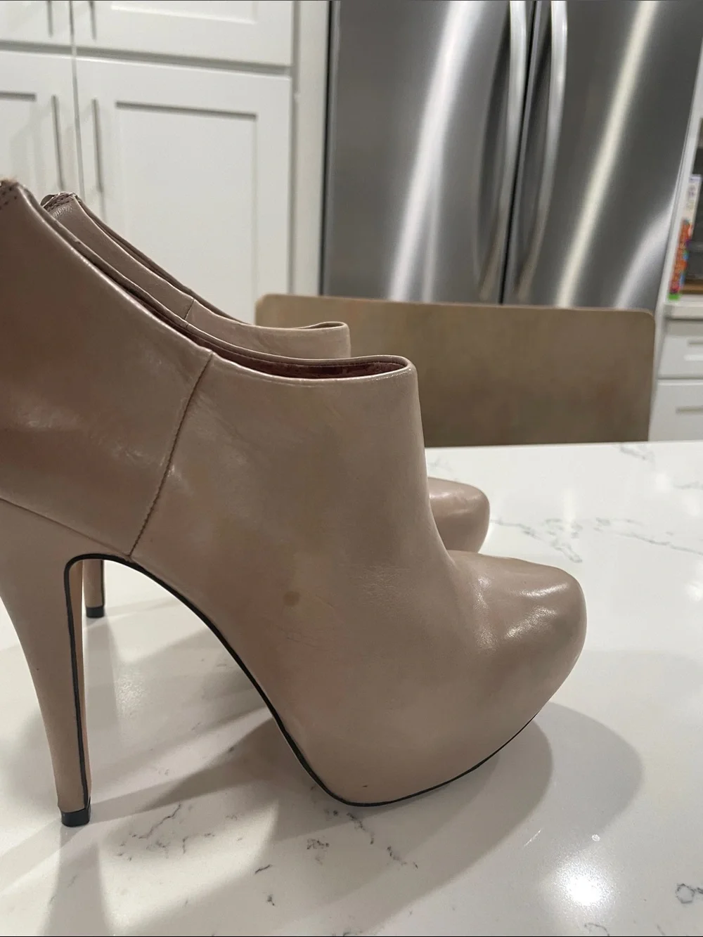 Vince Camuto Blush Leather Pointed Ankle Booties